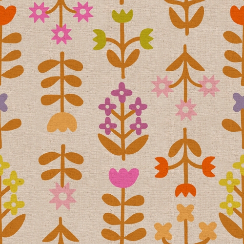 Baumwolle Patchwork - Ruby Star Society - Favorite Flowers -  Meadow Natural - Canvas Leinen